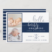 Kaart van de Aankondiging van de baby - Zeemacht & (Voorkant / Achterkant)