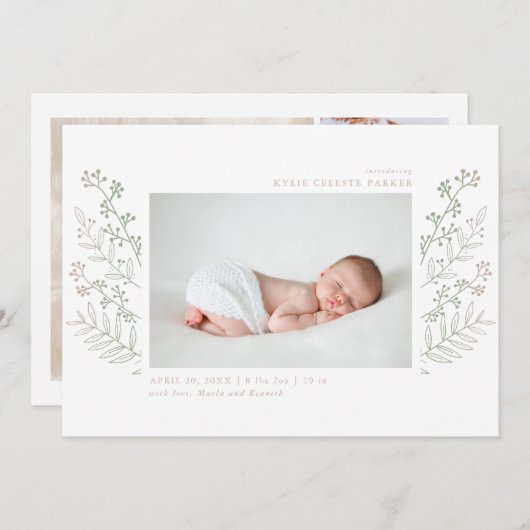 Kaart van de aankondiging van de geboorte van de M (Voorkant / Achterkant)