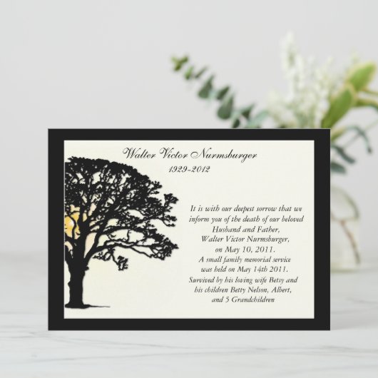 Kaart van de aankondiging van de zonneschijnoverli (Staand voorkant)