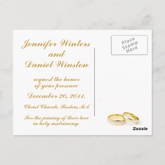 Kaart van de aankondiging van het huwelijk van dec (Achterkant)