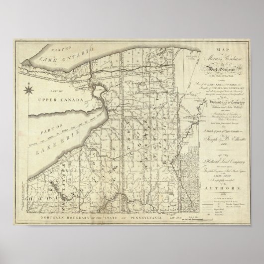 Kaart van de aankoop van Morris of West Geneseo Poster (Voorkant)