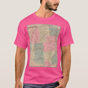 kaart van de Adirondack Mountains (1883) Bas T-shirt