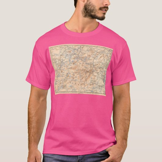 kaart van de Adirondack Mountains (1893) Act T-shirt (Voorkant)