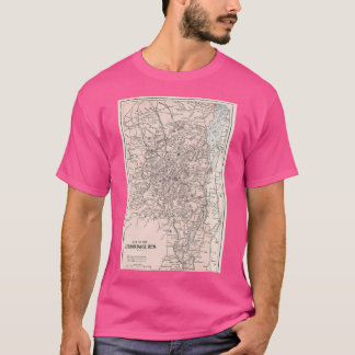 kaart van de Adirondack Mountains (1901) Bas T-shirt