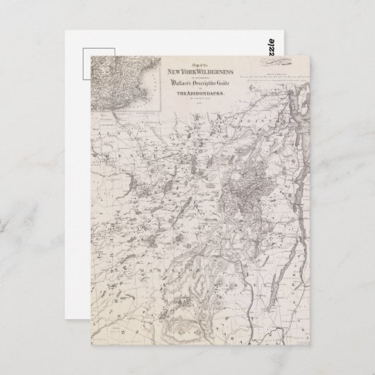  kaart van de Adirondacks New York (Voorkant / Achterkant)