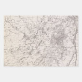 kaart van de Adirondacks New York Wrapping P Inpakpapier Vel (Voorkant)