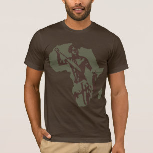 Kaart van de Afrikaanse Afrikaanse Warrior en de A T-shirt