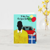 Kaart van de Afrikaanse Amerikaanse Son Happy Birt (Gele Bloem)