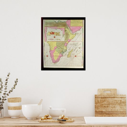 Kaart van de Afrikaanse landen Poster (Keuken)