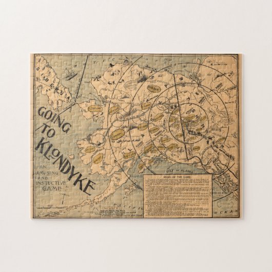 kaart van de Alaska Board Game (1897) Legpuzzel (Horizontaal)