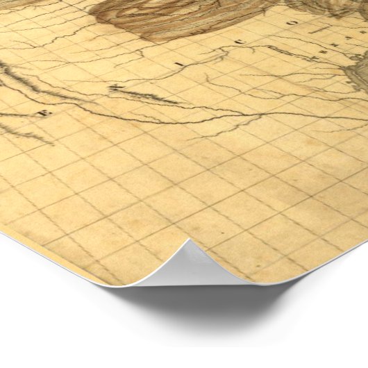 kaart van de Amerikaanse adelaar Poster (Hoek)