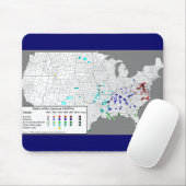 Kaart van de Amerikaanse burgeroorlog Muismat (Met muis)