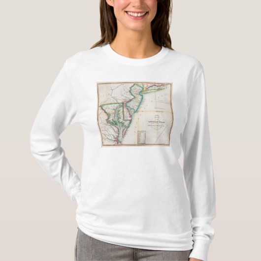 Kaart van de Amerikaanse kust T-shirt (Voorkant)