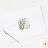 Kaart van de Amerikaanse kust Vierkante Sticker (Envelop)