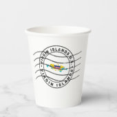 Kaart van de Amerikaanse Maagdeneilanden, poststem Papieren Bekers (Voorkant)