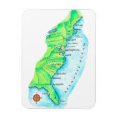 Kaart van de Amerikaanse oostkust Magneet (Verticaal)