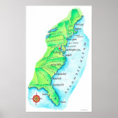 Kaart van de Amerikaanse oostkust Poster (Voorkant)