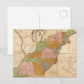  kaart van de Amerikaanse postwegen (1804) (Voorkant / Achterkant)