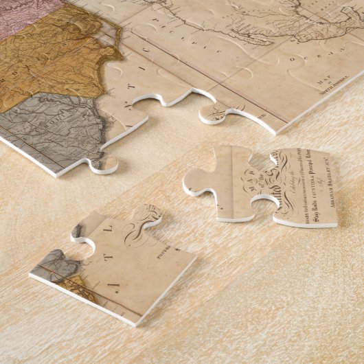  kaart van de Amerikaanse postwegen (1804) Legpuzzel (Zijkant)