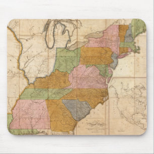 kaart van de Amerikaanse postwegen (1804) Muismat