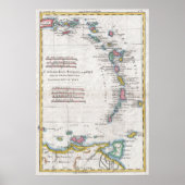  kaart van de Antillen (1780) Poster (Voorkant)