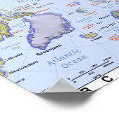 Kaart van de Arctische Oceran Poster (Hoek)