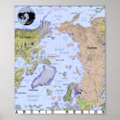 Kaart van de Arctische Oceran Poster (Voorkant)
