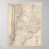 Kaart van de Argentijnse Federatie Poster (Voorkant)