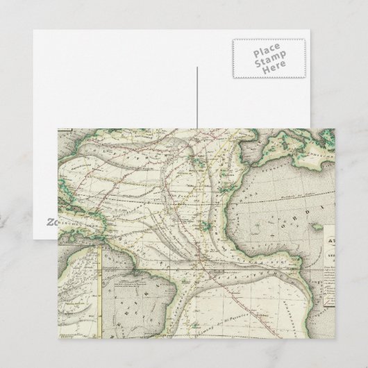 Kaart van de Atlantische Oceaan (Voorkant / Achterkant)