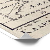  kaart van de Atlantische Oceaan (1746) Poster (Hoek)