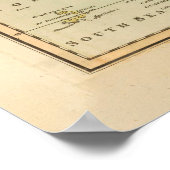 kaart van de Atlantische Oceaan (1817) Poster (Hoek)