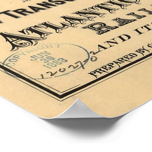 Kaart van de Atlantische spoorweg en de Stille Oce Poster (Hoek)