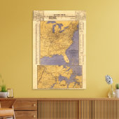 Kaart van de Atlantische staten Canvas Afdruk (Insitu (Woonkamer))