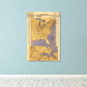 Kaart van de Atlantische staten Canvas Afdruk (Insitu (Houten vloer))