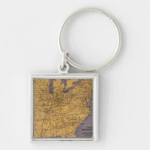 Kaart van de Atlantische staten Sleutelhanger
