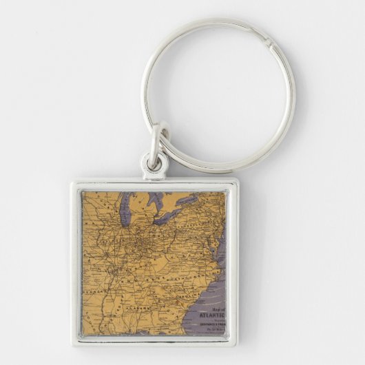 Kaart van de Atlantische staten Sleutelhanger (Voorkant)