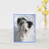 Kaart van de Australian Shepherd in de sneeuw (Gele Bloem)