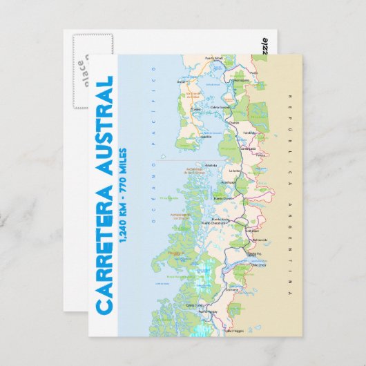Kaart van de Australische Carretera (Voorkant / Achterkant)