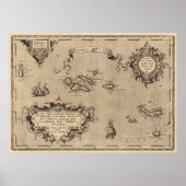  kaart van de Azoren (1608) Poster (Voorkant)