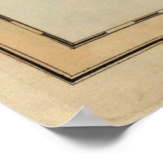 Kaart van de Azoren (1823) Poster (Hoek)