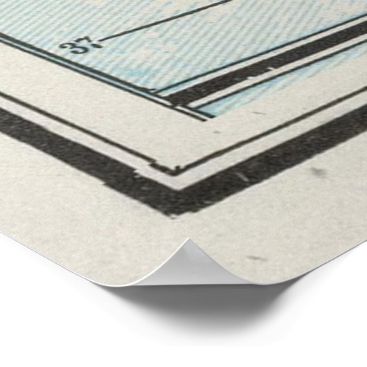 Kaart van de  Azoren (1901) Poster (Hoek)