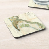  kaart van de baai van San Diego (1857) Drankjes Onderzetter (Linkerzijde)