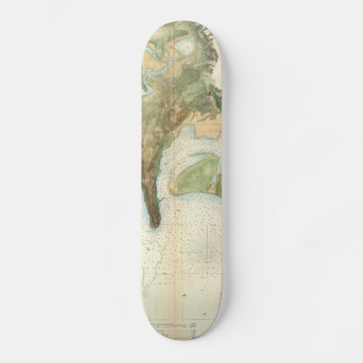  kaart van de baai van San Diego (1857) Persoonlijk Skateboard (Voorkant)