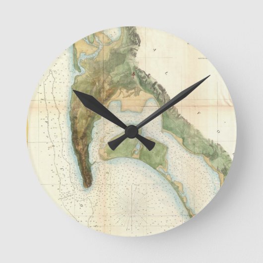  kaart van de baai van San Diego (1857) Ronde Klok (Voorkant)