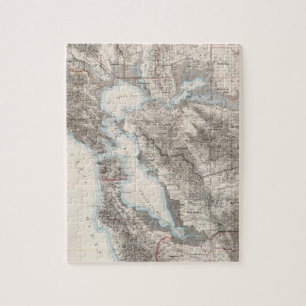 kaart van de baai van San Francisco (1873) Legpuzzel