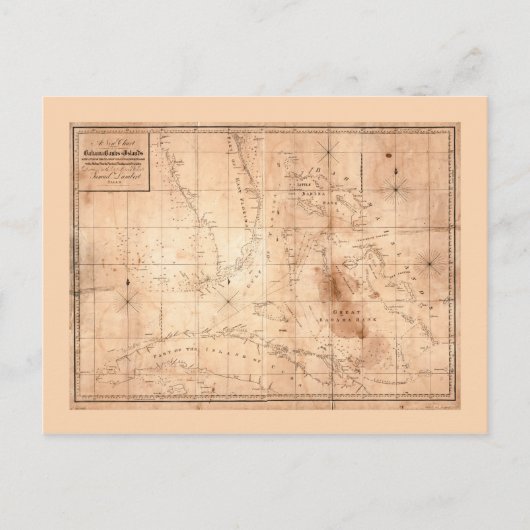 Kaart van de Bahama-banken en -eilanden (1817) (Voorkant)