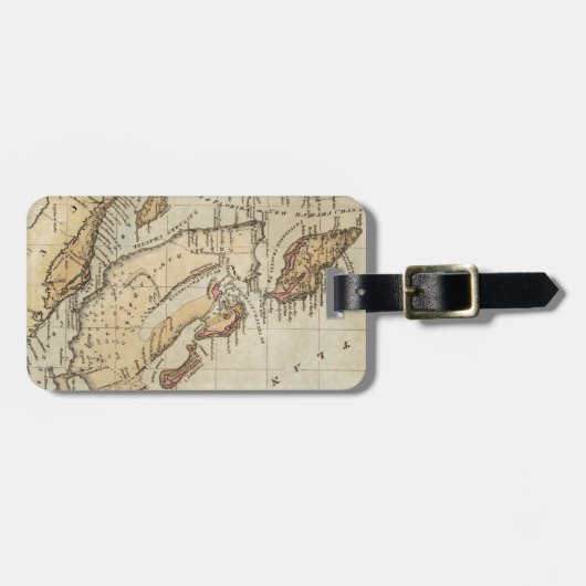  kaart van de Bahama's (1823) Bagagelabel (Voorkant horizontaal)