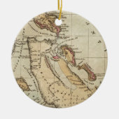 kaart van de Bahama's (1823) Keramisch Ornament (Voorkant)