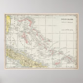  kaart van de Bahama's (1901) Poster (Voorkant)