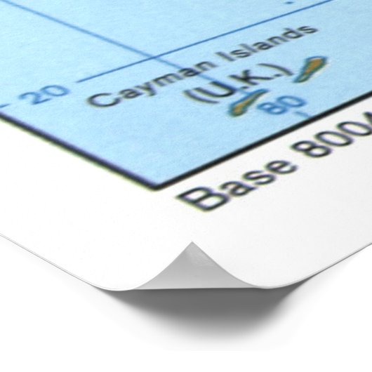 Kaart van de Bahama's (1986) Poster (Hoek)